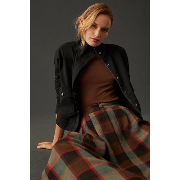 MARRAKECH Timothy Zip Jacket Black Denim Snap Button High Neck Women's L - Picture 3 of 12